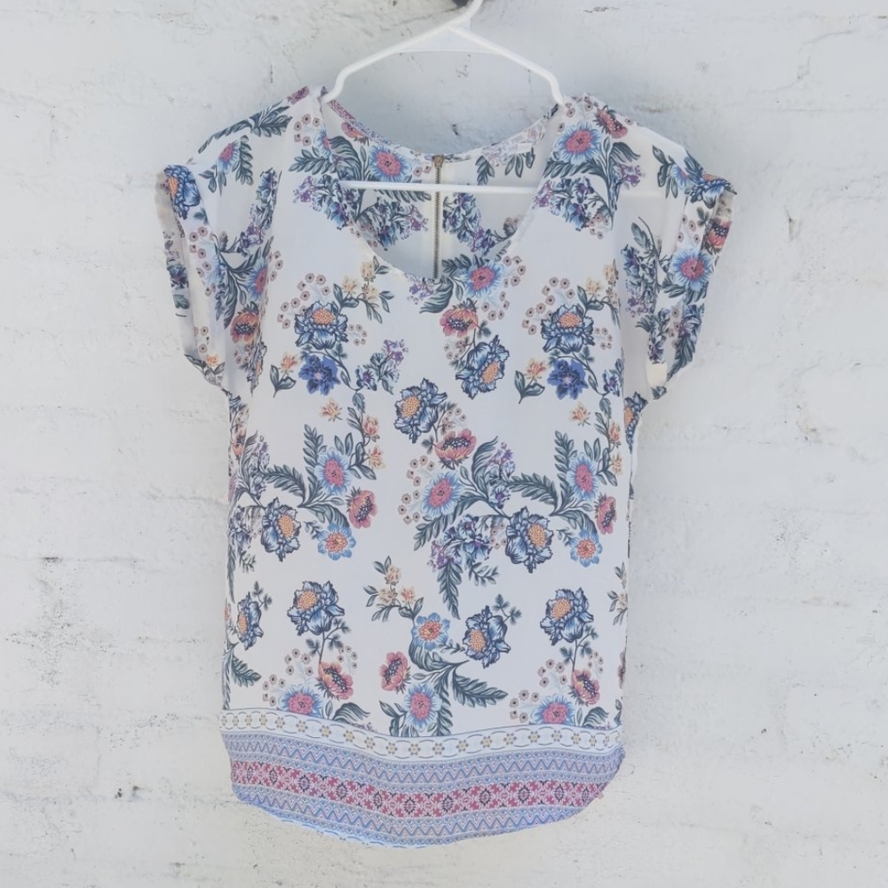 White Floral blouse